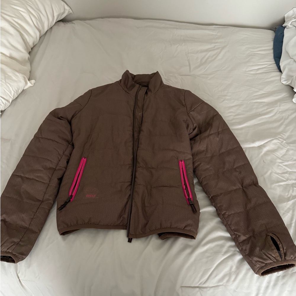 Rocky Brown Jacket with Pink Details